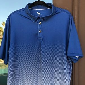 AndersonOrd Navy White Fade Performance Golf Polo M